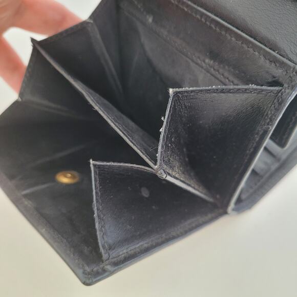 Celine Macadam Vintage Wallet Purse Leather Black Bifold ID Medium Compact Logo - Picture 11 of 13